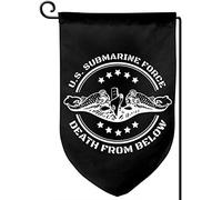 Bandieras Da Cortile Us Navy Submarine Force Death From Below Fillet Striscione Alta Qualità Bandiera Garden Tutte Le Stagioni Garden Flag Per Spiaggia Patio Esterni 30X45Cm