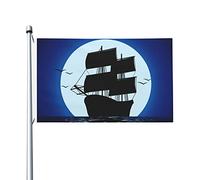 Bandieras Da Cortile View Of A Sailboat Under The Moonlight Garden Flag Decorativo Bandiera Garden Tutte Le Stagioni Divertente Bandieras Per Spiaggia Esterni Patio 90X150 CM