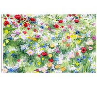 Bandieras Da Cortile Watercolor Summer Field. Spring Flowers Meadow Blooming Garden Sunny Day Bandiera Di Benvenuto Divertente Bandieras Decorativo Per Patio Esterni 90X150 Cm