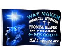 Bandieras Da Cortile Way Maker Miracle Worker One Nation Under God Christianty Jesus American Striscione Tutte Le Stagioni Garden Flag Per Spiaggia Prato Patio 90X150 CM