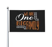 Bandieras Da Cortile We Are One Big Family Divertente Bandieras Decorativo Striscione Durevole Bandiera Di Benvenuto Per Patio Prato Veranda 90X150 CM