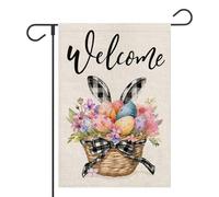 Bandieras Da Cortile Welcome Easter Easter Eggs Bunny Florals Garden Flag Alta Qualità Bandiera Garden Anniversario Divertente Bandieras Per Patio Spiaggia Prato S