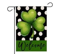 Bandieras Da Cortile Welcome Lucky Clovers St Patricks Day Polka Dots Bandiera Di Benvenuto Tutte Le Stagioni Striscione Anniversario Divertente Bandieras Per Prato Veranda Patio S