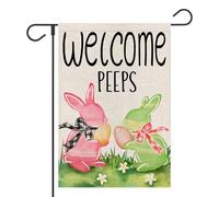 Bandieras Da Cortile Welcome Peeps Easter Eggs Bunny Bow Bandiera Garden Tutte Le Stagioni Garden Flag Anniversario Bandiera Di Benvenuto Per Patio Esterni Veranda S