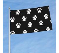 Bandieras Da Cortile White Paw Print Footprint Striscione Alta Qualità Divertente Bandieras Anniversario Garden Flag Per Patio Veranda Spiaggia 90X150 CM