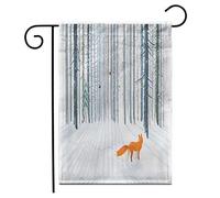 Bandieras Da Cortile Winter Forests Landscape With A Fox Bandiera Di Benvenuto Durevole Garden Flag Decorativo Divertente Bandieras Per Veranda Spiaggia Patio 30X45Cm