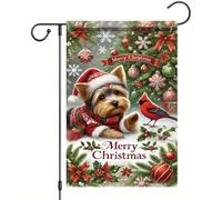 Bandieras Da Cortile Yorkshire Terrier Dog Garden Flag Tutte Le Stagioni Striscione Durevole Bandiera Di Benvenuto Per Prato Patio Veranda 90X150Cm