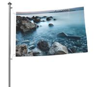 Bandiere 2 x 3 Ft Outdoor Double Face Bandiere di benvenuto Yard Bandiere con occhielli in ottone Calmo mare e rocce Bandiera Decorazioni Yard Bandiera per Matrimonio Stagionale Vacanze Esterne