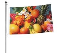 Bandiere 2 x 3 Ft Outdoor Double Face Bandiere di benvenuto Yard Bandiere con occhielli in ottone Frutta tropicale e fiori Bandiere Decorazioni Yard Bandiera per Matrimonio Stagionale Vacanze Esterne