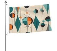 Bandiere 2 x 3 Ft Outdoor Double Face Bandiere di benvenuto Yard Bandiere con occhielli in ottone Metà secolo Geometrica Bandiera Decorazioni Yard Bandiera per Matrimonio Stagionale Vacanze Esterne