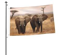 Bandiere 2 x 3 Ft Outdoor Double Sided Bandiera Benvenuto Yard Bandiere con occhielli in ottone Animali Selvaggi Elefanti Bandiera Decorazioni Yard Bandiera per Matrimonio Stagionale Vacanze Esterne