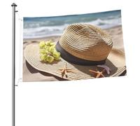 Bandiere 2 x 3 Ft Outdoor Double Sided Bandiera Benvenuto Yard Bandiere con occhielli in ottone Cappello da sole sulla spiaggia Bandiera Decorazioni Yard Bandiera per Matrimonio Stagionale Vacanze