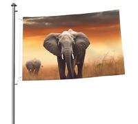 Bandiere 2 x 3 Ft Outdoor Double Sided Bandiera Benvenuto Yard Bandiere con occhielli in ottone Carino Elefante Selvaggio Bandiera Decorazioni Yard Bandiera per Matrimonio Stagionale Vacanze Esterne