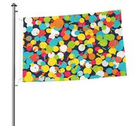 Bandiere 2 x 3 Ft Outdoor Double Sided Bandiera Benvenuto Yard Bandiere con occhielli in ottone Confetti modello luminoso Bandiera Decorazioni Yard Bandiera per Matrimonio Stagionale Vacanze Esterne
