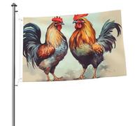 Bandiere 2 x 3 Ft Outdoor Double Sided Bandiera Benvenuto Yard Bandiere con occhielli in ottone Gallo e Gallina Decorazioni Bandiera Yard Bandiera per Matrimonio Stagionale Vacanze Esterne Decorazione