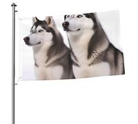 Bandiere 2 x 3 Ft Outdoor Double Sided Bandiera Benvenuto Yard Bandiere con occhielli in ottone Husky Cani Bandiera Decorazioni Yard Bandiera per Matrimonio Stagionale Vacanze Esterne Decorazione