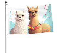 Bandiere 2 x 3 Ft Outdoor Double Sided Bandiera Benvenuto Yard Bandiere con occhielli in ottone Llama Alpaca Bandiera Decorazioni Yard Bandiera per Matrimonio Stagionale Vacanze Esterne Decorazione