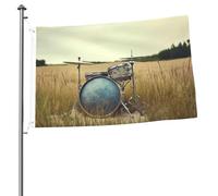 Bandiere 2 x 3 Ft Outdoor Double Sided Bandiera Benvenuto Yard Bandiere con occhielli in ottone Musica Drum in Campo Bandiera Decorazioni Yard Bandiera per Matrimonio Stagionale Vacanze Esterne