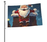 Bandiere 2 x 3 Ft Outdoor Double Sided Bandiera Benvenuto Yard Bandiere con occhielli in ottone Santa nel camino Bandiera Decorazioni Yard Bandiera per Matrimonio Stagionale Vacanze Esterne