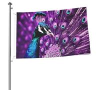 Bandiere 2 x 3 Ft Outdoor Double Sided Bandiera Benvenuto Yard Bandiere con occhielli in ottone Viola Pavone Bandiera Decorazioni Yard Bandiera per Matrimonio Stagionale Vacanze Esterne Decorazione