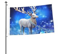 Bandiere 2 x 3 Ft Outdoor Double Sided Bandiera Benvenuto Yard Bandiere con Ottone Occhielli di Cristallo Renna Bandiera di Natale Decorazioni Cortile Bandiera per Matrimonio Stagionale Vacanze