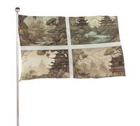 Bandiere 23,6 x 35,4 pollici Bandiera esterna Banner Giardino Bandiere Decorazione Paesaggio Cinese Pittura Bandiere di benvenuto Cortile 200D Banner in poliestere resistente Grandi bandiere per il