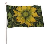 Bandiere 23,6 x 35,4 pollici bandiera esterna banner giardino bandiere decorazione un fiore giallo bandiere di benvenuto cortile bandiere 200D poliestere resistente bandiere grandi per cortile vacanza