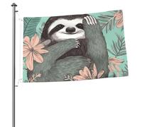 Bandiere 2x3 piedi, bandiera bifacciale esterna, animale bradipo, verde menta, divertenti, benvenuto, giardino, cortile, striscioni per casa, giardino, cortile, prato, decorazioni per interni/esterni,