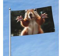 Bandiere 3 x 1,5 m bandiera esterna a doppia faccia bandiere di benvenuto da cortile con occhielli in ottone scoiattolo divertente bandiera animale decorazioni bandiera cortile per matrimoni vacanze