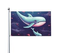 Bandiere 3 x 1,5 m bandiera esterna a doppia faccia bandiere di benvenuto da cortile con occhielli in ottone balena giardino bandiera decorazioni bandiera cortile per matrimoni vacanze stagionali