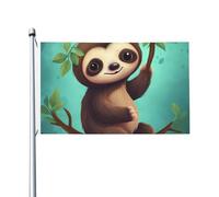 Bandiere 3 x 1,5 m bandiera esterna a doppia faccia bandiere di benvenuto da cortile con occhielli in ottone carino bradipo bandiera da giardino decorazioni bandiera da cortile per matrimoni