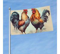 Bandiere 3 x 1,5 m bandiera esterna a doppia faccia bandiere di benvenuto da cortile con occhielli in ottone gallo e gallina decorazioni bandiera da cortile per matrimoni vacanze stagionali bandiera