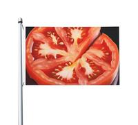 Bandiere 3 x 1,5 m bandiera esterna a doppia faccia bandiere di benvenuto da cortile con occhielli in ottone fetta di pomodoro decorazione bandiera da giardino bandiera da cortile per matrimoni