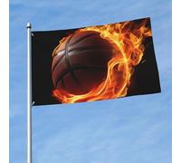 Bandiere 3 x 5 Ft Outdoor Double Sided Bandiera Benvenuto Yard Bandiere con occhielli in ottone Basket On Fire Bandiera Decorazioni Yard Bandiera per Matrimonio Stagionale Vacanze Esterne Decorazione