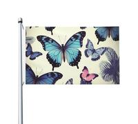 Bandiere 3 x 5 Ft Outdoor Double Sided Bandiera Benvenuto Yard Bandiere con occhielli in ottone Bella farfalla Giardino Bandiera Decorazioni Yard Bandiera per Matrimonio Stagionale Vacanze Esterne