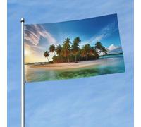 Bandiere 3 x 5 Ft Outdoor Double Sided Bandiera Benvenuto Yard Bandiere con occhielli in ottone Isole d'oltremare Bandiera Decorazioni Yard Bandiera per Matrimonio Stagionale Vacanze Esterne