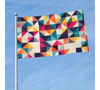 Bandiere 3 x 5 Ft Outdoor Double Sided Bandiera Benvenuto Yard Bandiere con occhielli in ottone Triangolo Geometrico Bandiera Decorazioni Yard Bandiera per Matrimonio Stagionale Vacanze Esterne