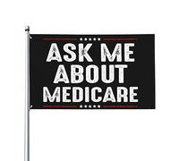 Bandiere 3x5 piedi Chiedimi informazioni sui regali Medicare Bandiera Bandiera da giardino Bandiera da casa Banner Arazzo Bandiera da giardino esterna Con 2 occhielli