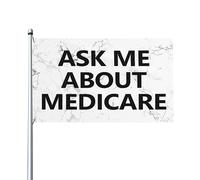 Bandiere 3x5 piedi Chiedimi informazioni sulla bandiera Medicare Bandiera da giardino Bandiera da casa Banner Arazzo Bandiera da giardino esterna Con 2 occhielli