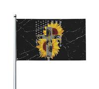 Bandiere 3x5 piedi Fede Gesù Croce Girasoli Bandiera americana Bandiera Bandiera da giardino Bandiera da casa Banner Arazzo Bandiera da giardino esterna Con 2 occhielli