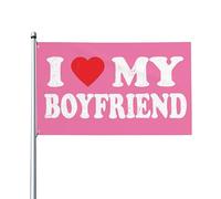 Bandiere 3x5 piedi I Heart My Boyfriend I Love My Boyfriend Bandiera da giardino Bandiera da casa Banner Arazzo Bandiera da giardino esterna Con 2 occhielli