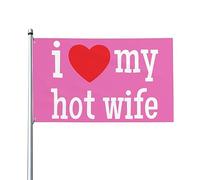 Bandiere 3x5 piedi I Heart my Hot wife I Love My Hot Wife Bandiera da giardino Bandiera da casa Banner Arazzo Bandiera da giardino per esterni Con 2 occhielli
