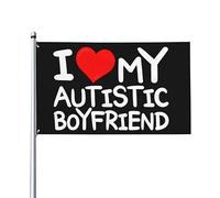 Bandiere 3x5 piedi I Love My Autistic Boyfriend Bandiera da giardino Bandiera da casa Bandiera da giardino Bandiera da giardino con 2 occhielli