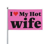 Bandiere 3x5 piedi I Love My Hot Wife I Heart my Hot wife Bandiera da giardino Bandiera da casa Banner Arazzo Bandiera da giardino esterna Con 2 occhielli