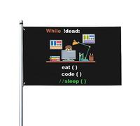 Bandiere 3x5 piedi Mangiare Codice Dormire Informatica Python Programmatore Bandiera Bandiera da giardino Bandiera da casa Banner Arazzo Bandiera da giardino esterna Con 2 occhielli