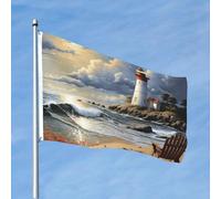 Bandiere 4 X 6 Ft Banner Sea Lighthouse Sandbeach Flag 200D Heavy Decoration Outdoor Flag Welcome Con Brass Grommets Garden Flags For Wedding All Seasona