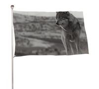 Bandiere 50 x 80 cm Bandiera Esterna Bandiera Giardino Banner Decorazione Bandiere Lupo sull'Erba Bandiere di benvenuto Cortile 200D Striscioni in poliestere resistente Grandi bandiere per il cortile