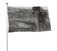 Bandiere 50 x 80 cm Bandiera Esterna Bandiera Giardino Banner Decorazione Bandiere Lupo sull'Erba Bandiere di benvenuto Cortile 200D Striscioni in poliestere resistente Grandi bandiere per il cortile