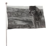 Bandiere 50 x 80 cm Bandiera Esterna Bandiera Giardino Banner Decorazione Bandiere Lupo sull'Erba Bandiere di benvenuto Cortile 200D Striscioni in poliestere resistente Grandi bandiere per il cortile