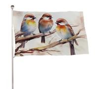 Bandiere 50 x 80 cm bandiera esterna bandiera giardino decorazione bandiere uccelli che riposano sul ramo di un albero bandiere da cortile di benvenuto bandiere in poliestere 200D bandiere grandi per